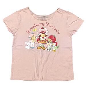 Strawberry Shortcake Women's Pink Graphic T-Shirt Character Size S